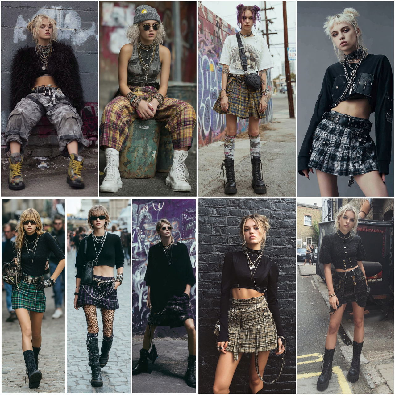 Grunge fashion style, Midjourney V7, render 1 of 4