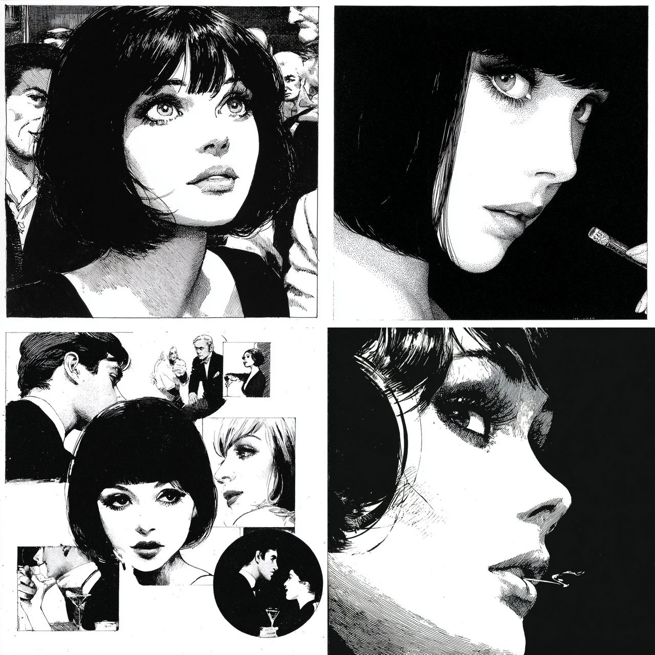 Guido Crepax style, Midjourney V7, render 1 of 4