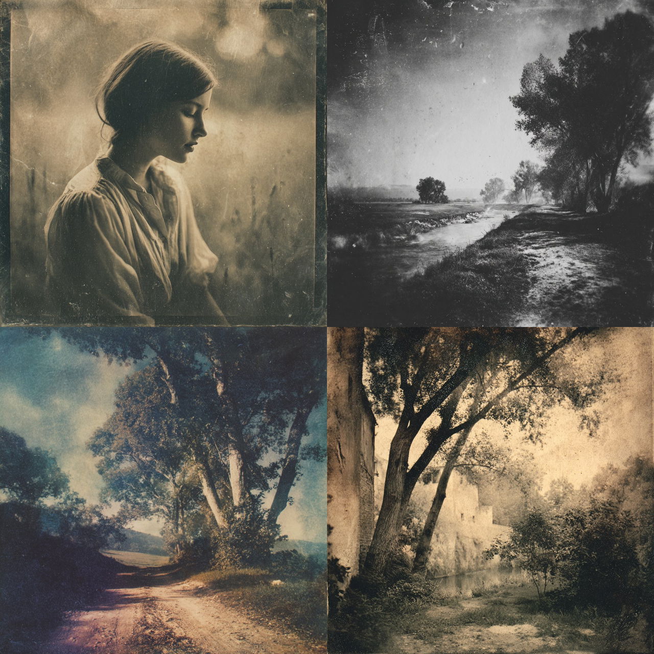 Gum Bichromate style, Midjourney V7, render 1 of 4
