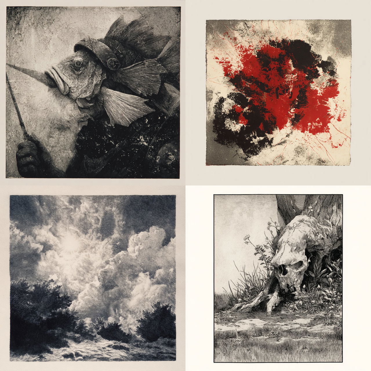Gumoil print style, Midjourney V7, render 1 of 4