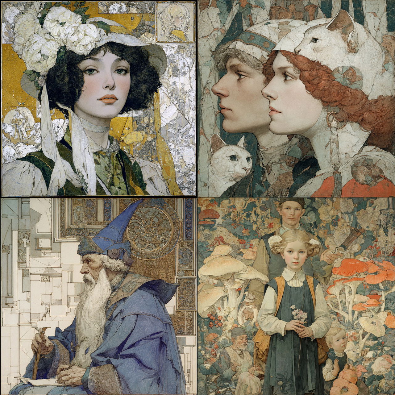 Gustav-Adolf Mossa style, Midjourney V7, render 1 of 4