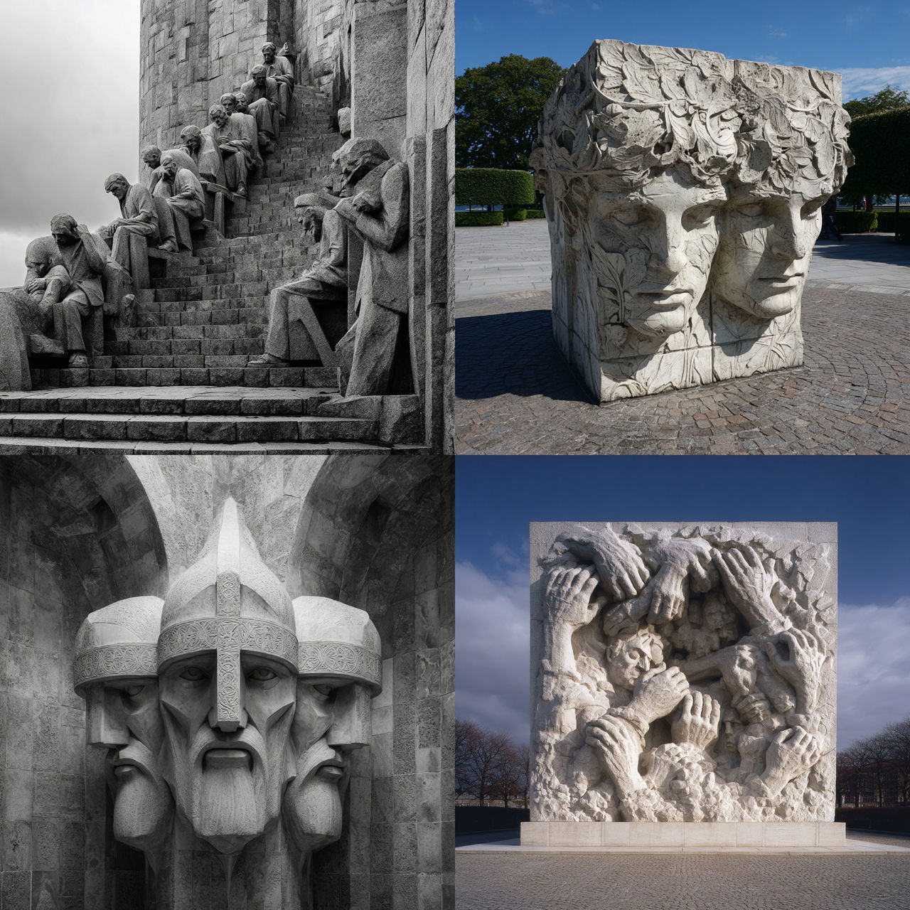 Gustav Vigeland style, Midjourney V7, render 1 of 4