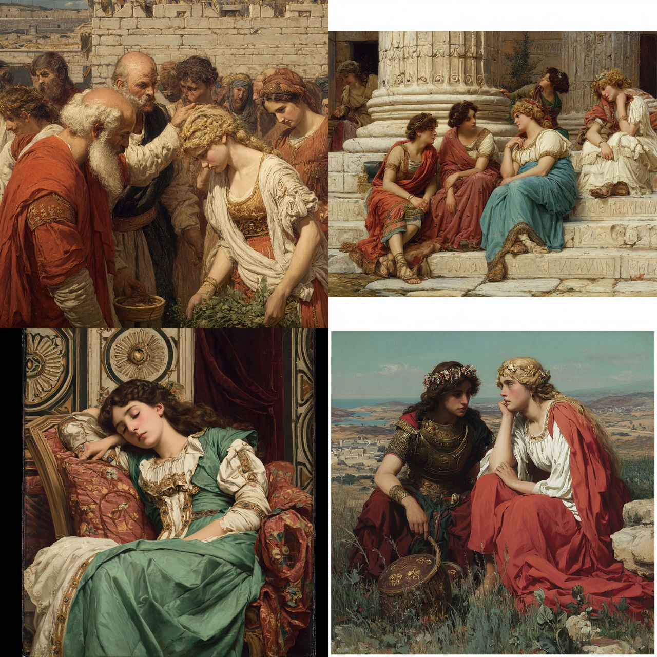 Gustave Boulanger style, Midjourney V7, render 1 of 4