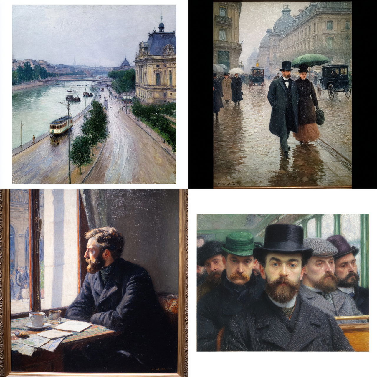 Gustave Caillebotte style, Midjourney V7, render 1 of 4