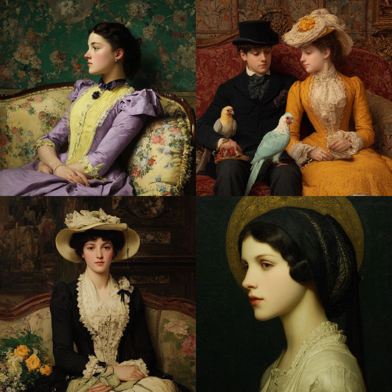 Gustave de Jonghe style, Midjourney V7, render 1 of 4
