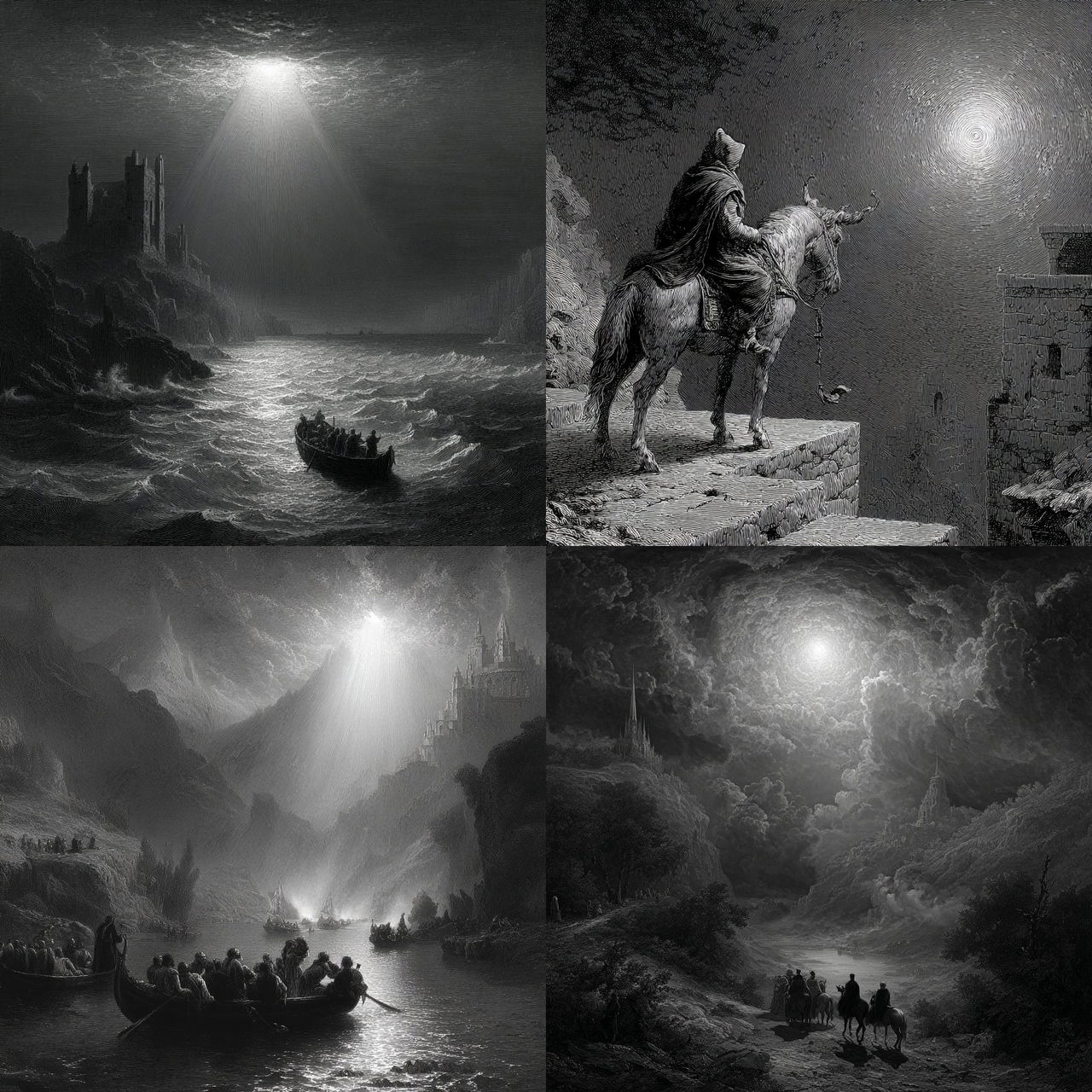 Gustave Dore style, Midjourney V7, render 1 of 4