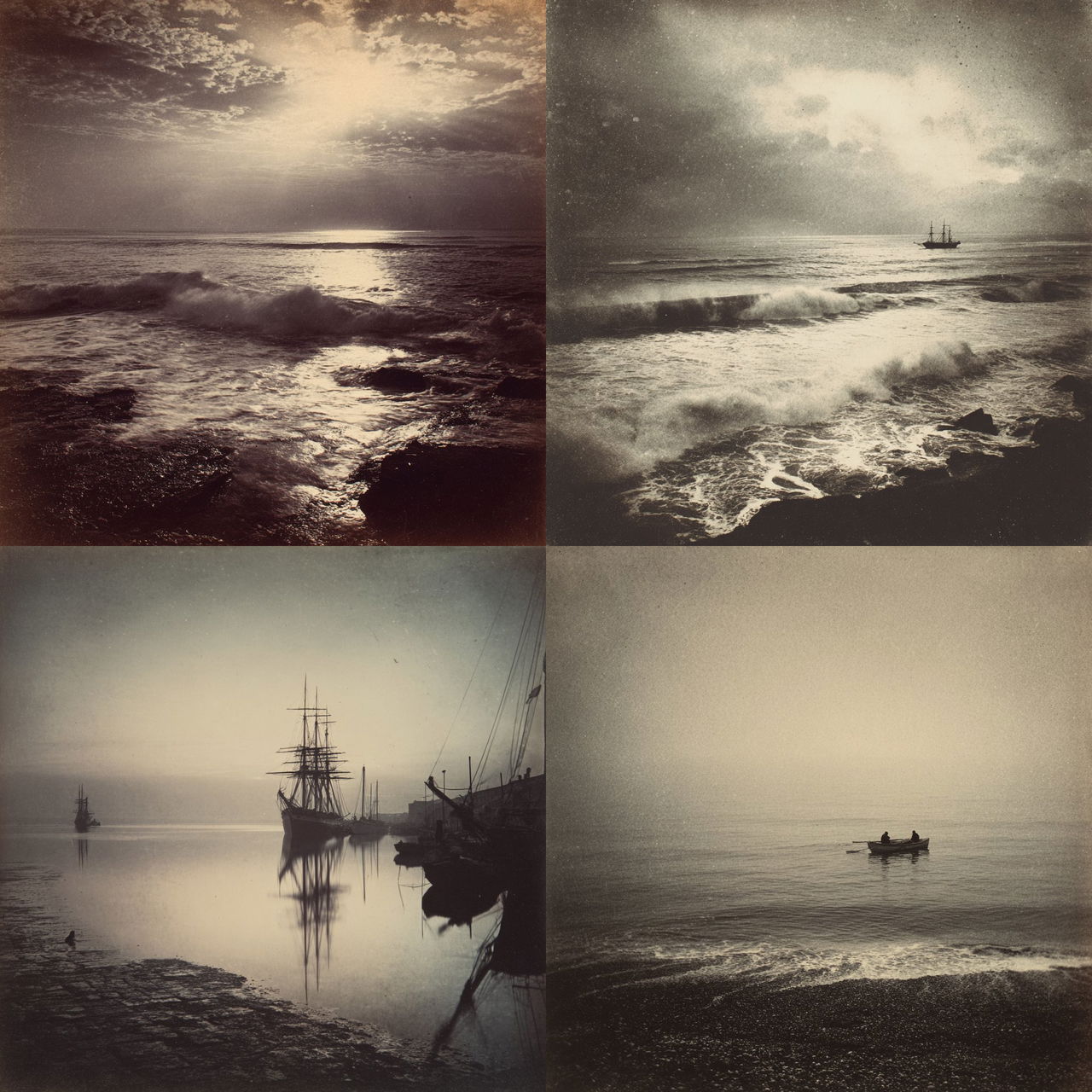 Gustave Le Gray style, Midjourney V7, render 1 of 4