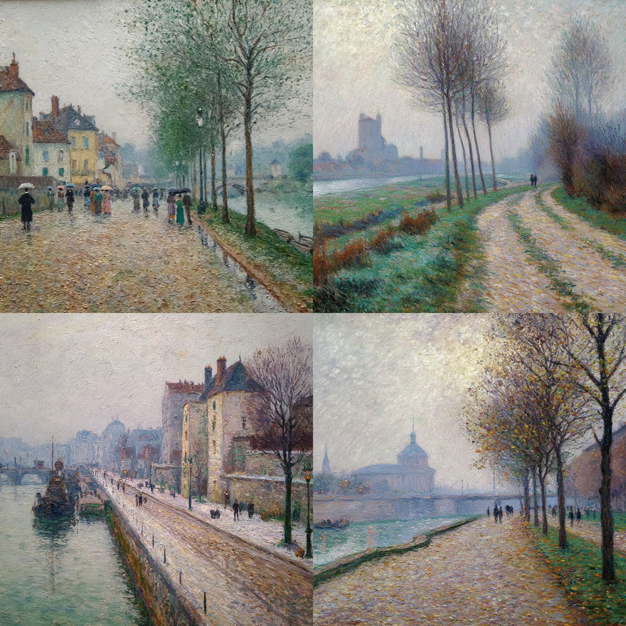 Gustave Loiseau style, Midjourney V7, render 1 of 4