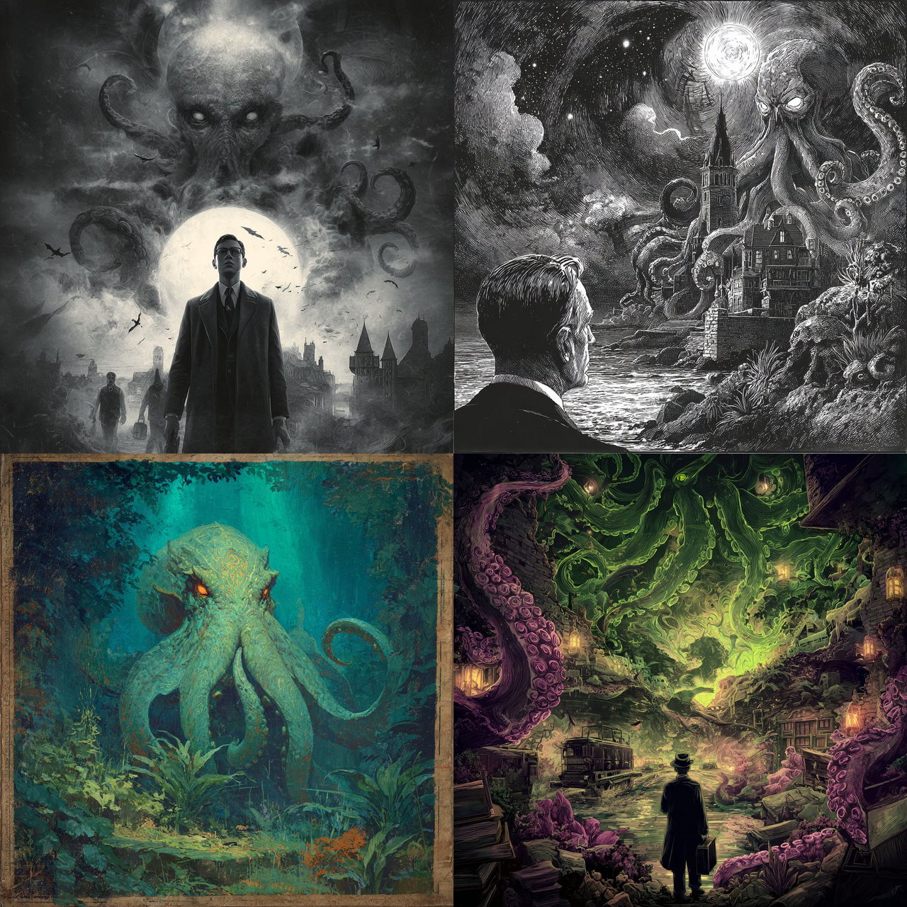H. P. Lovecraft style, Midjourney V7, render 1 of 4
