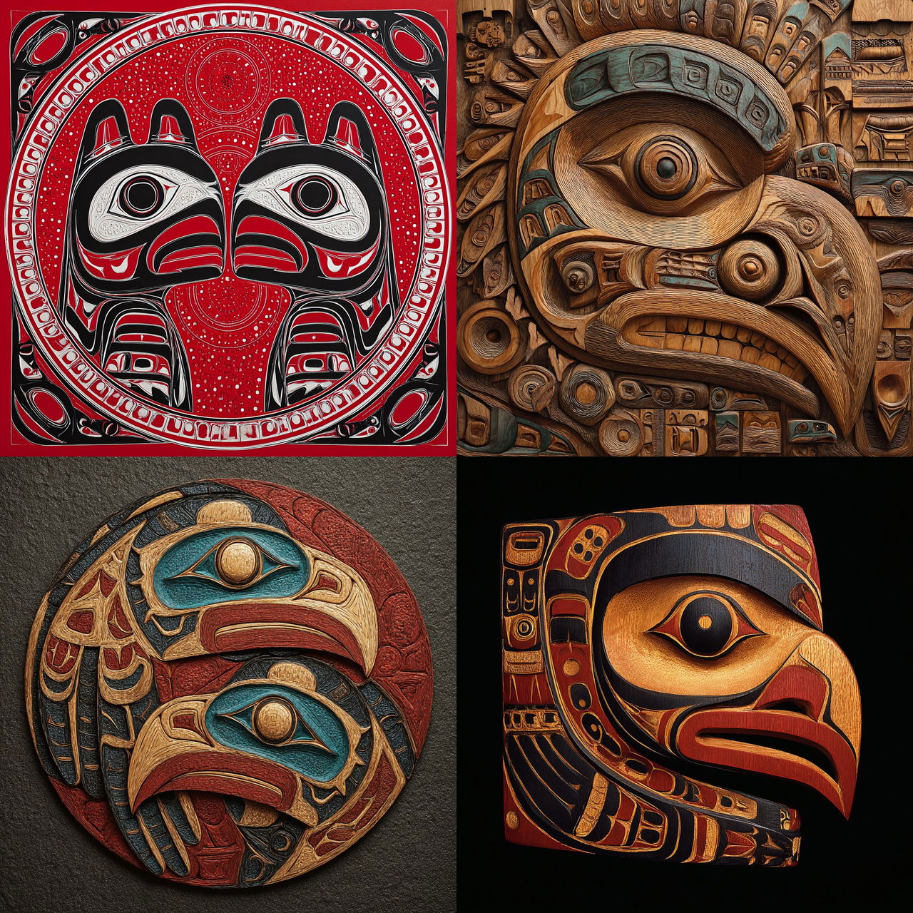 Haida art style, Midjourney V7, render 1 of 4