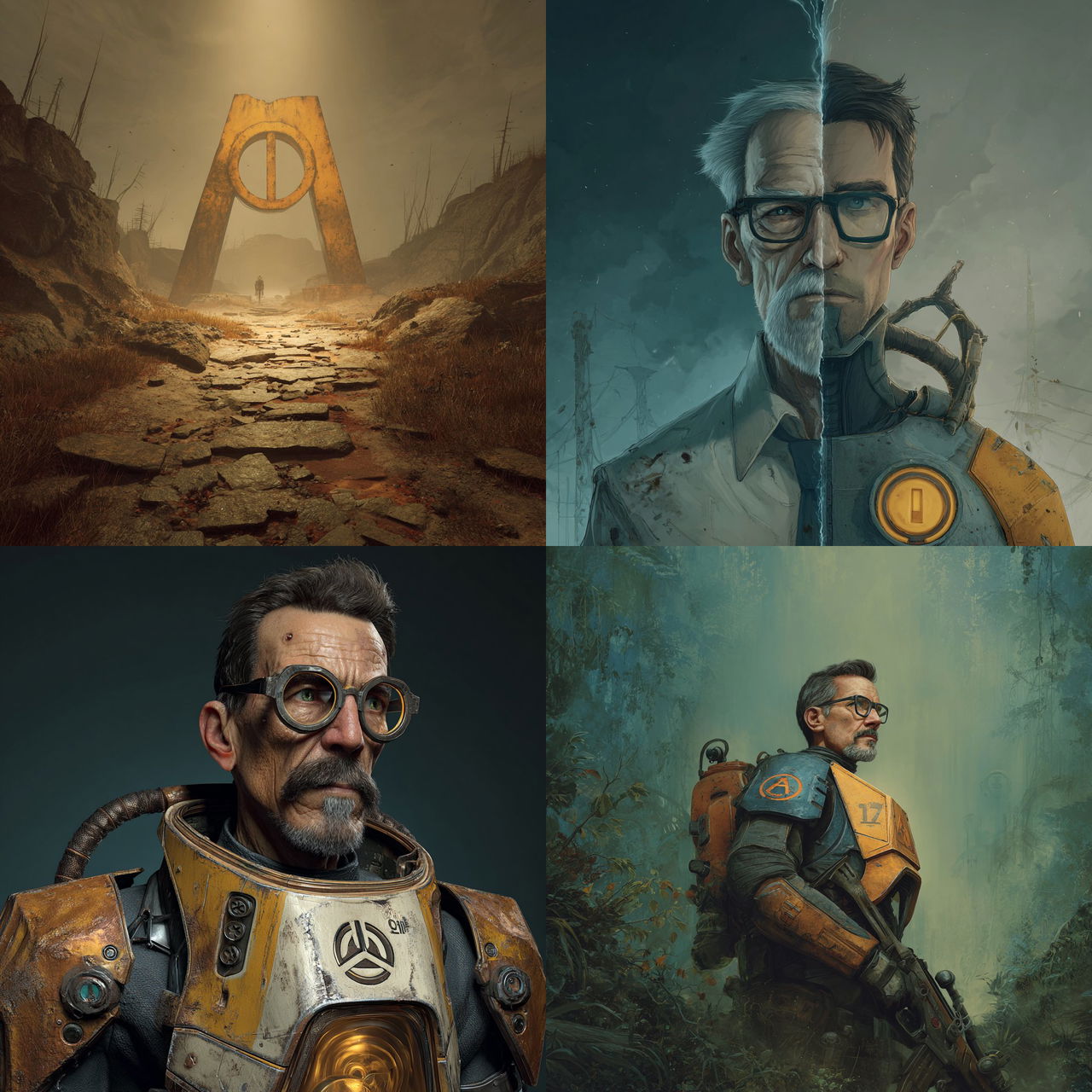 Half-Life style, Midjourney V7, render 1 of 4
