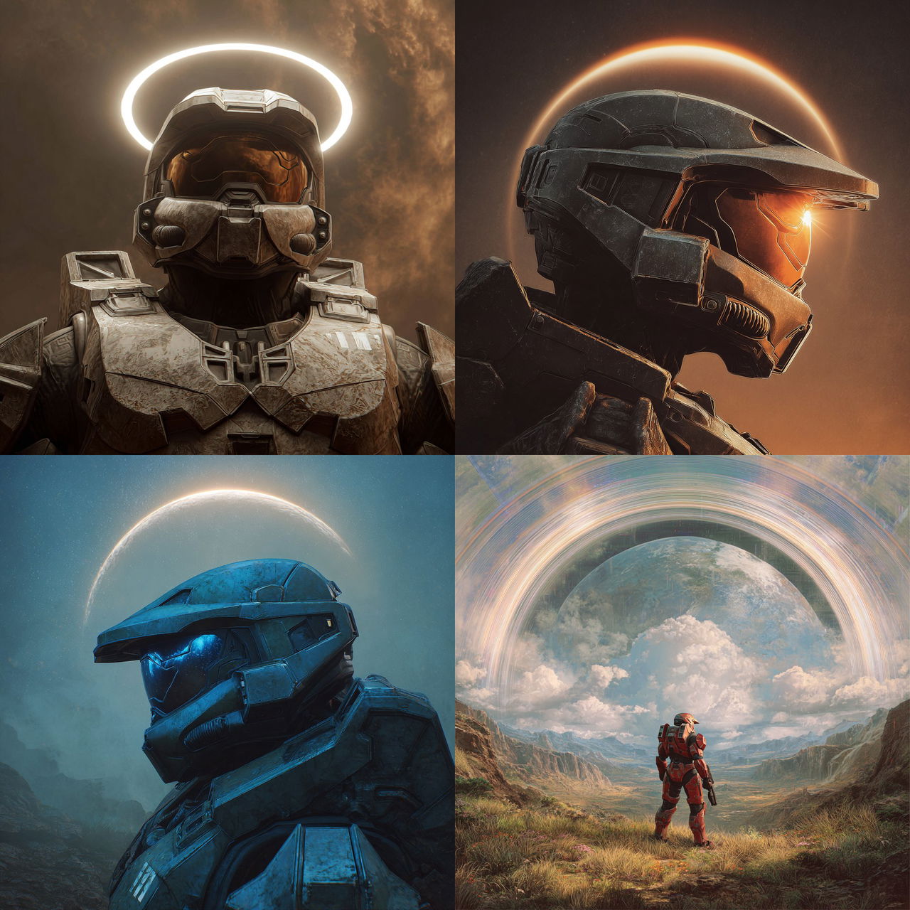 Halo style, Midjourney V7, render 1 of 4