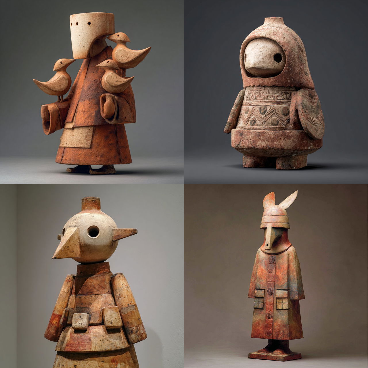 Haniwa style, Midjourney V7, render 1 of 4