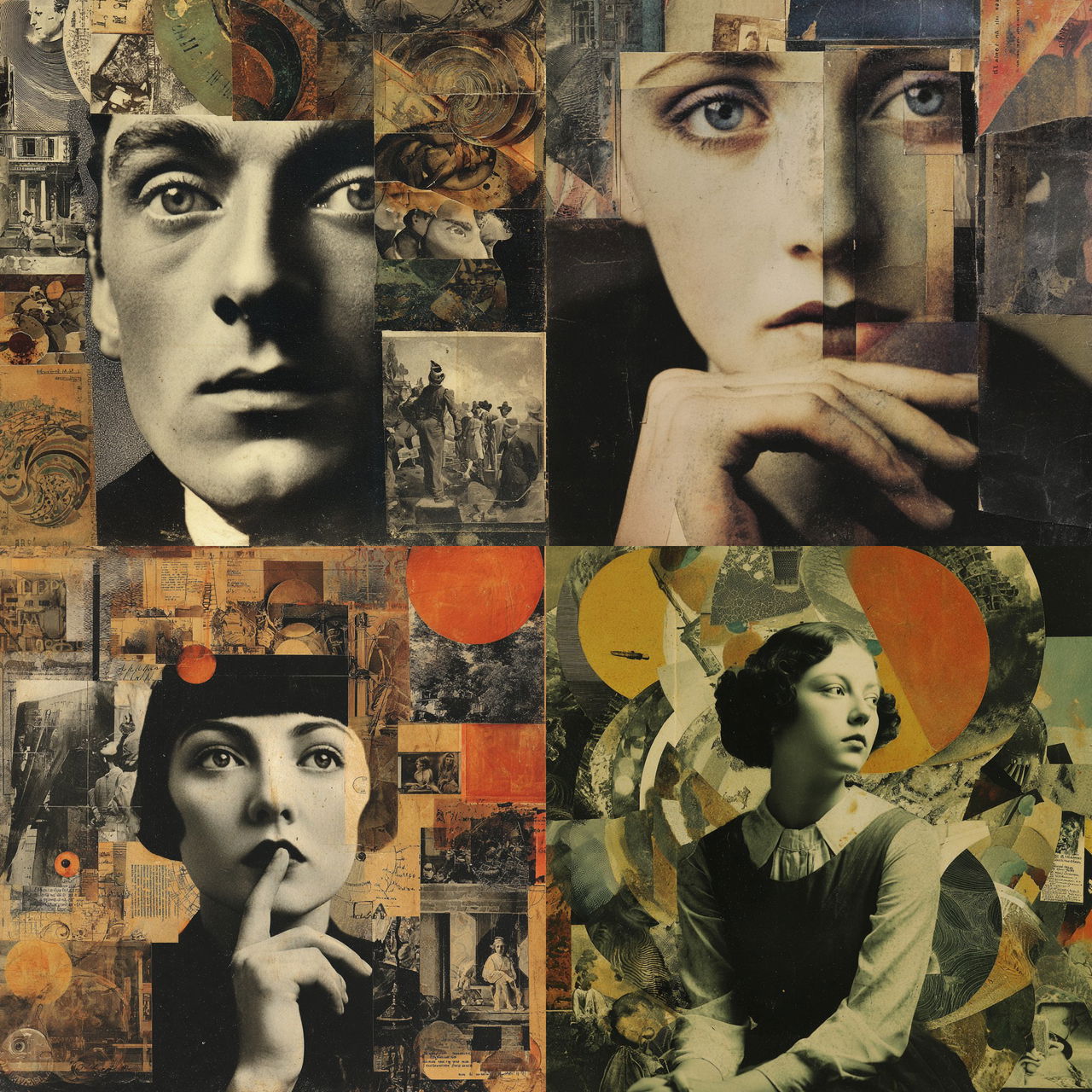 Hannah Hoch style, Midjourney V7, render 1 of 4