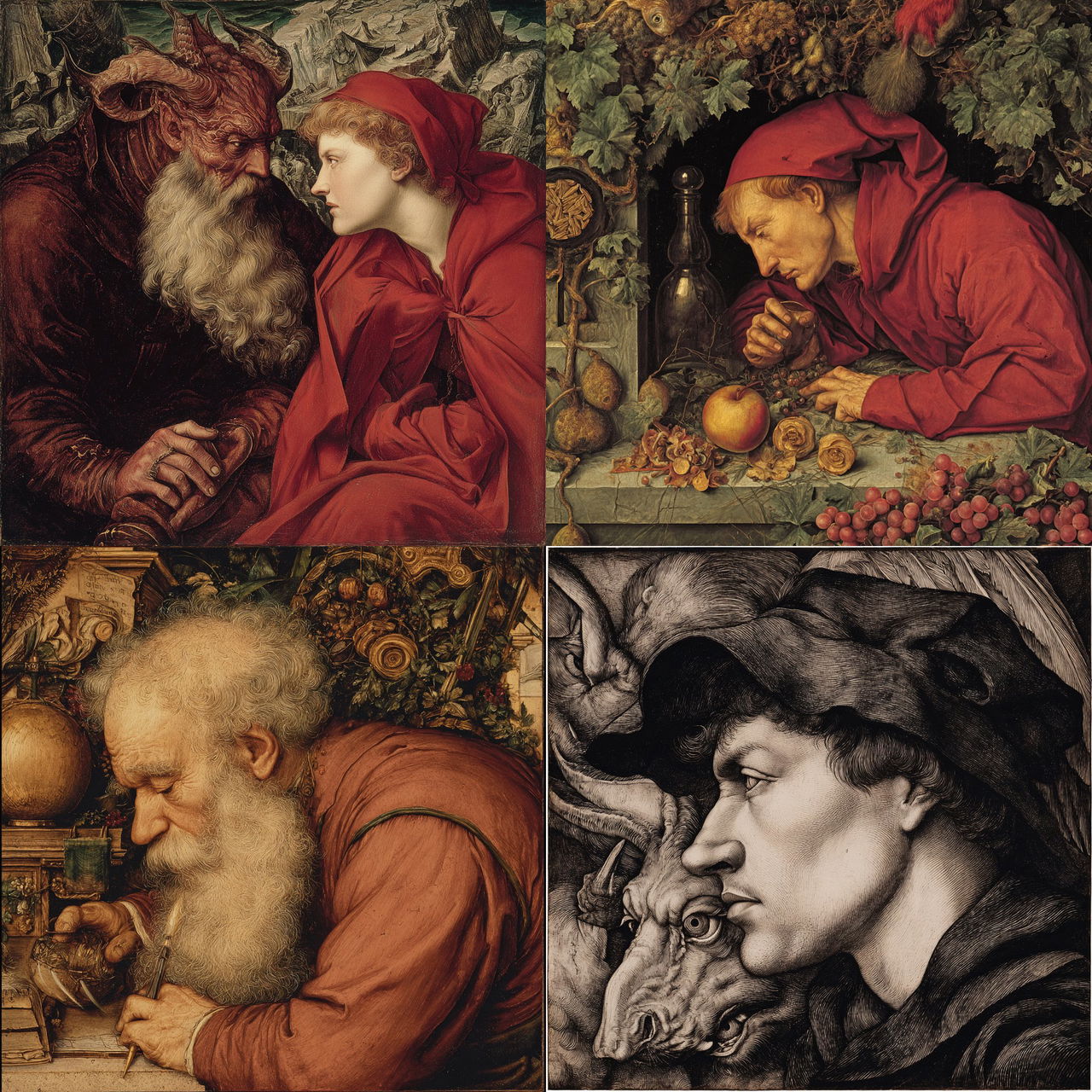 Hans Baldung style, Midjourney V7, render 1 of 4