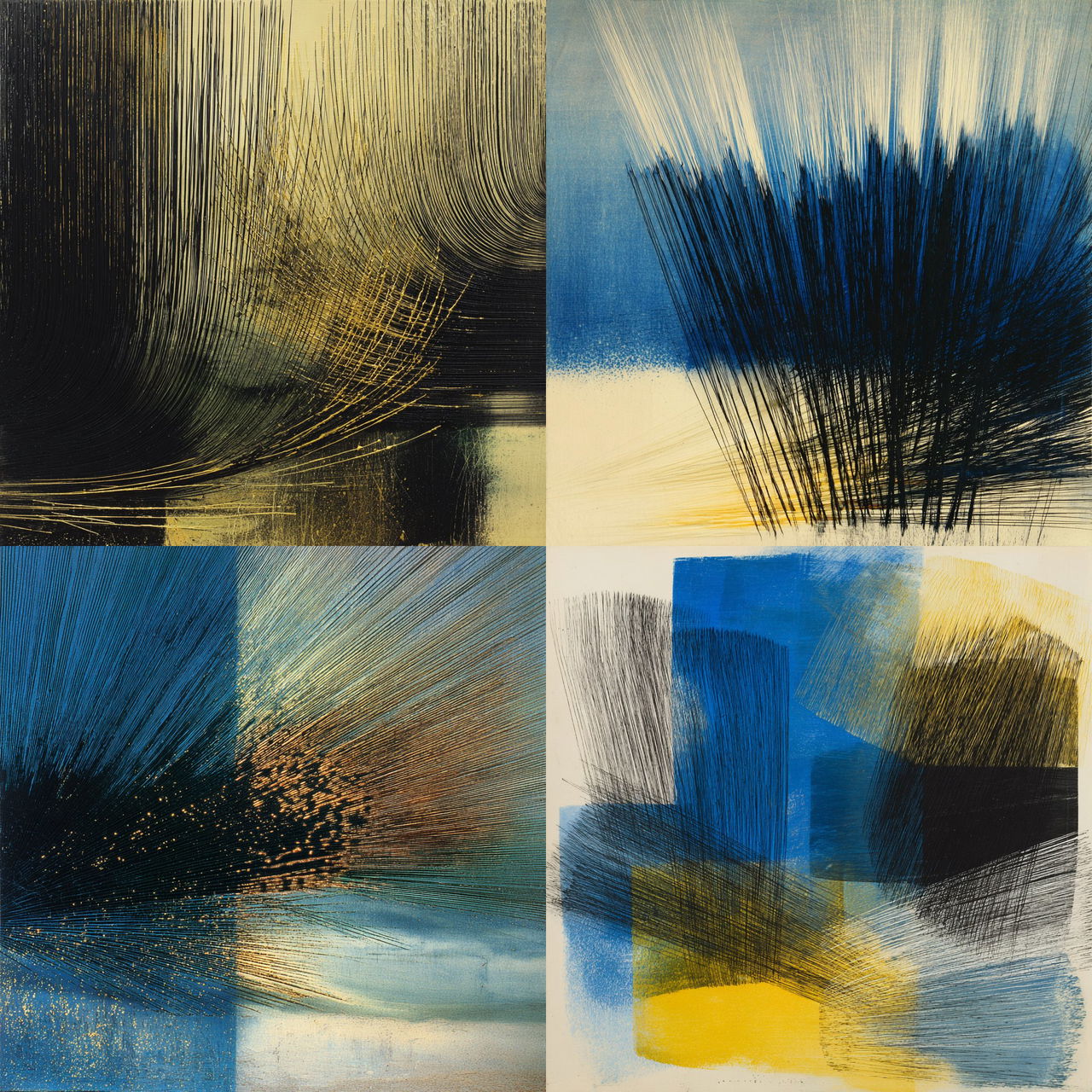 Hans Hartung style, Midjourney V7, render 1 of 4