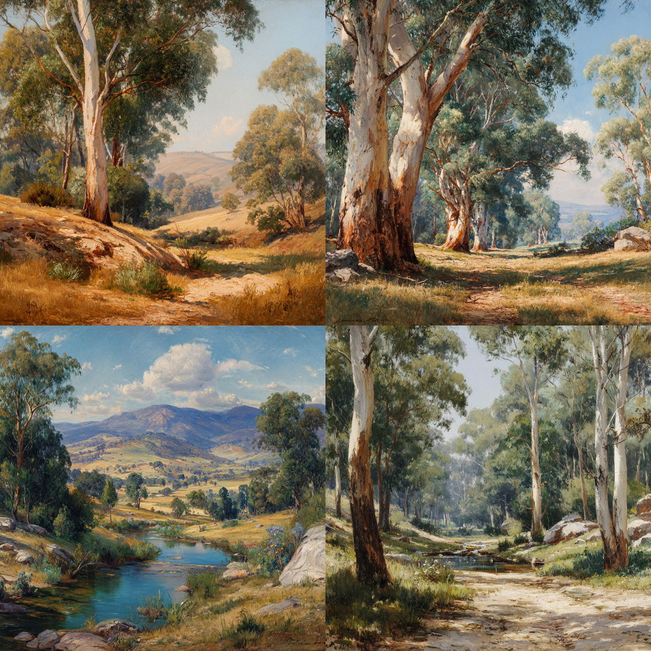 Hans Heysen style, Midjourney V7, render 1 of 4