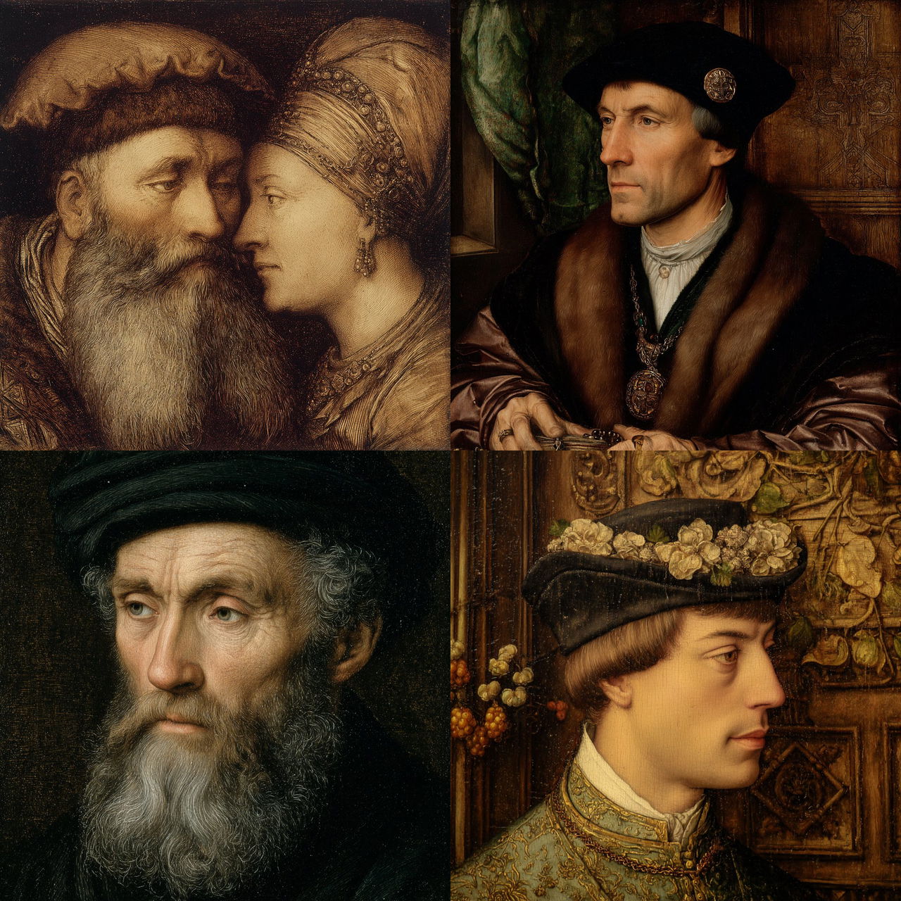 Hans Holbein the Elder style, Midjourney V7, render 1 of 4