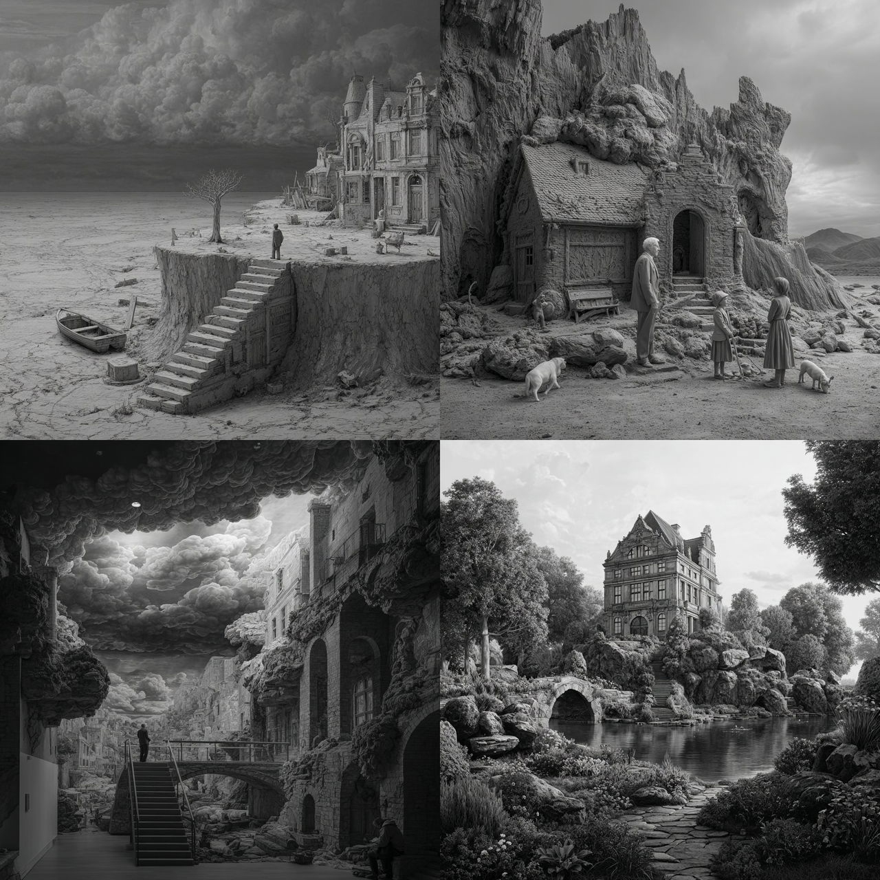 Hans Op de Beeck style, Midjourney V7, render 1 of 4