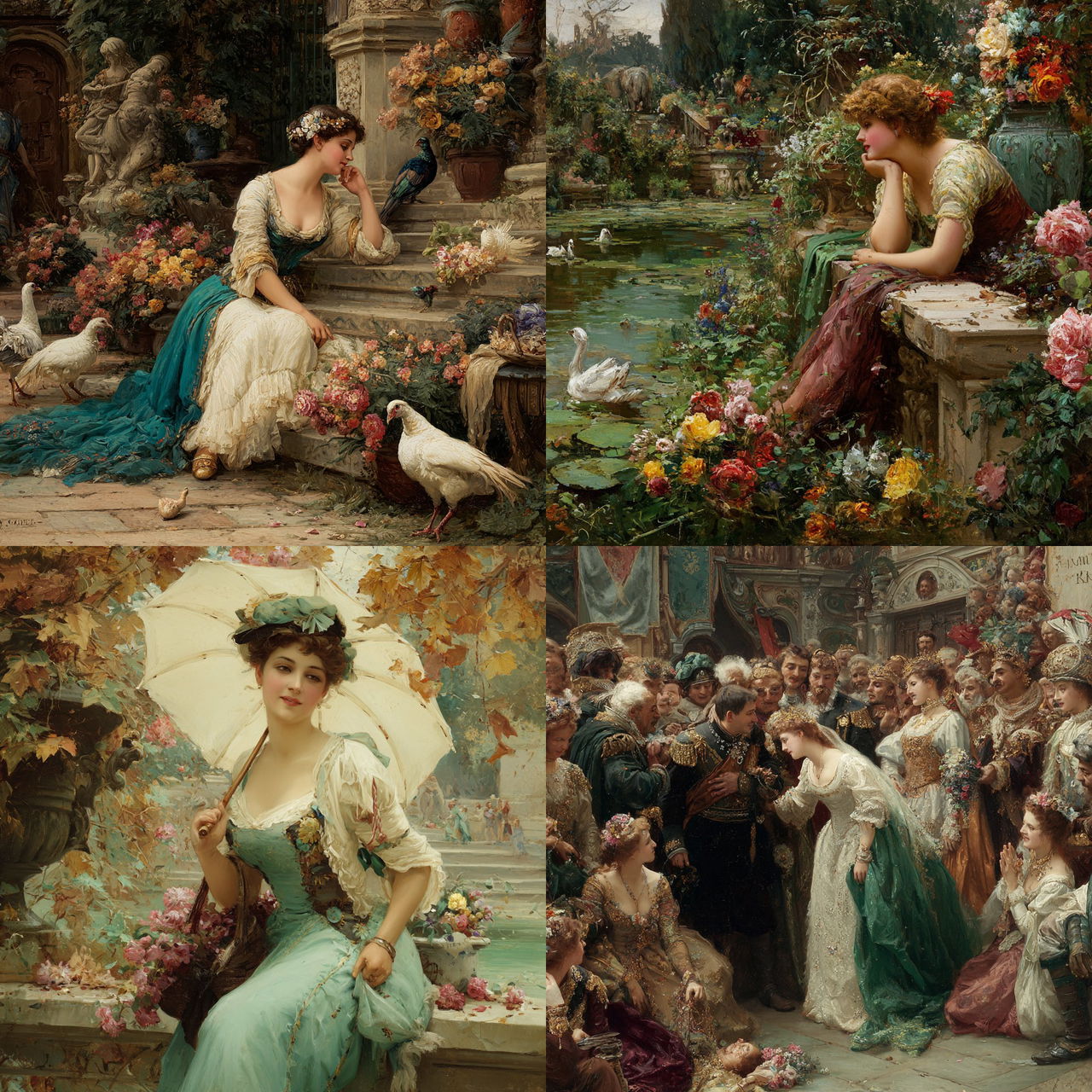 Hans Zatzka style, Midjourney V7, render 1 of 4