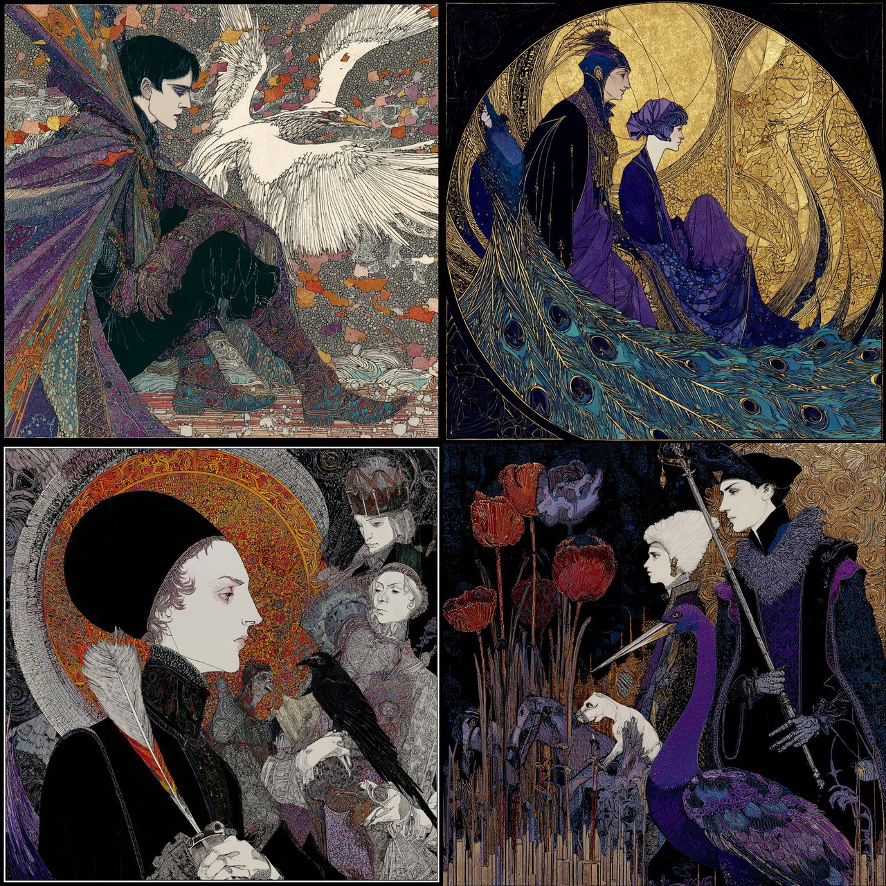 Harry Clarke style, Midjourney V7, render 1 of 4