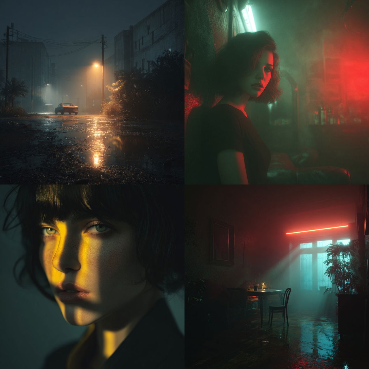 Harsh lighting style, Midjourney V7, render 1 of 4