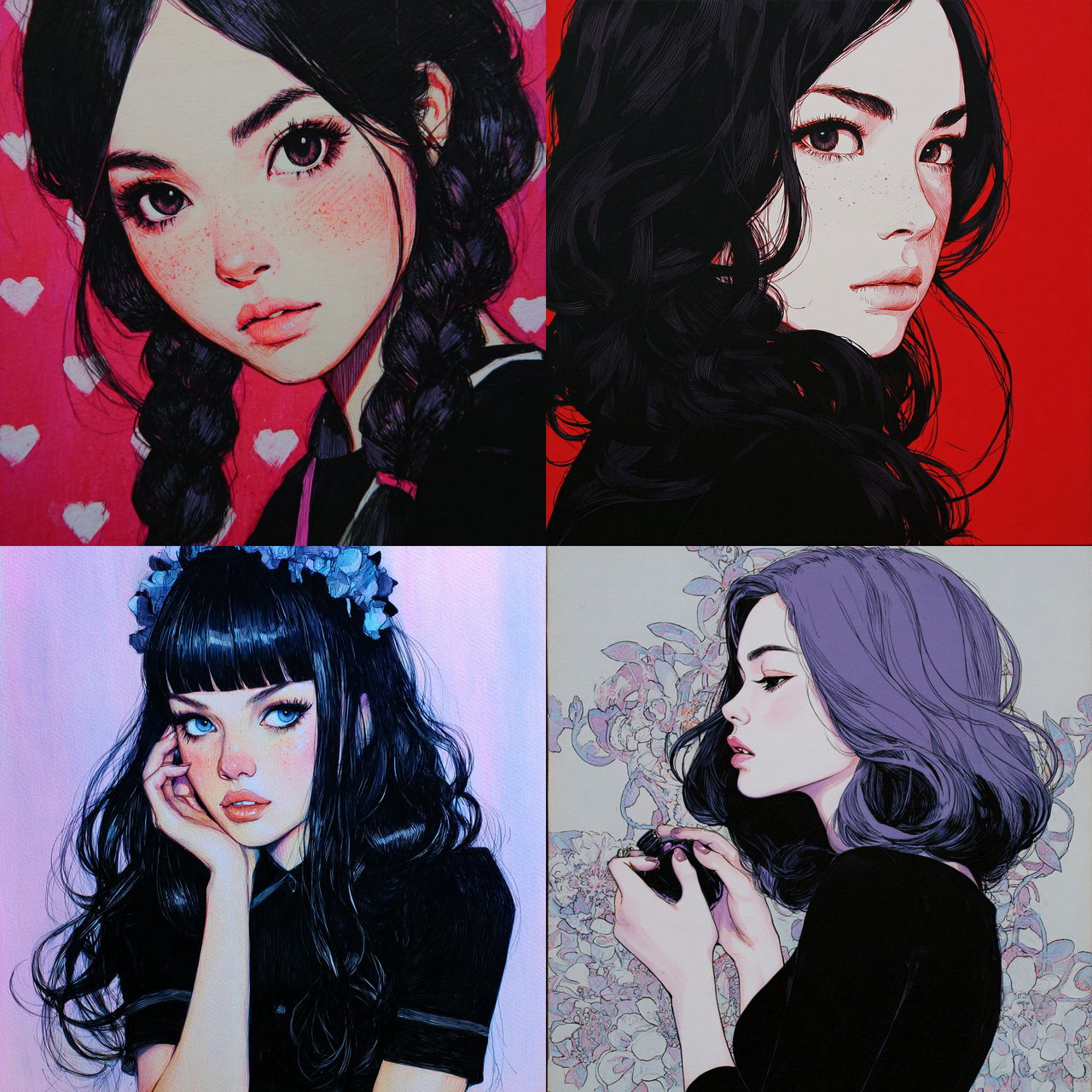 Harumi Hironaka style, Midjourney V7, render 1 of 4