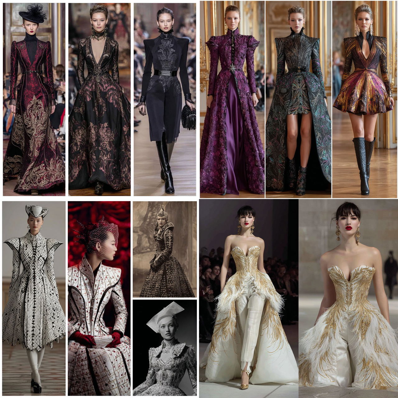 Haute couture fashion style, Midjourney V7, render 1 of 4