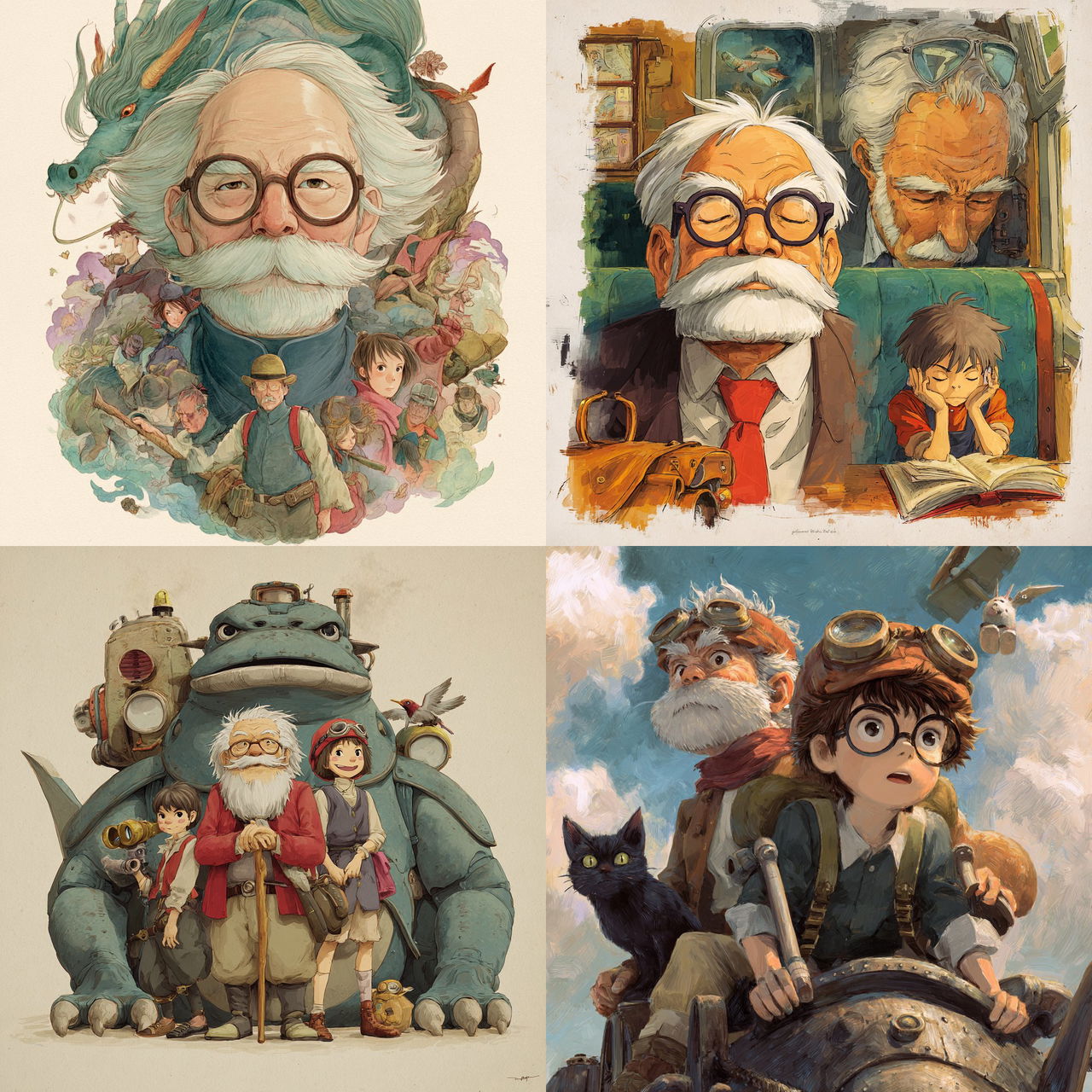 Hayao Miyazaki style, Midjourney V7, render 1 of 4