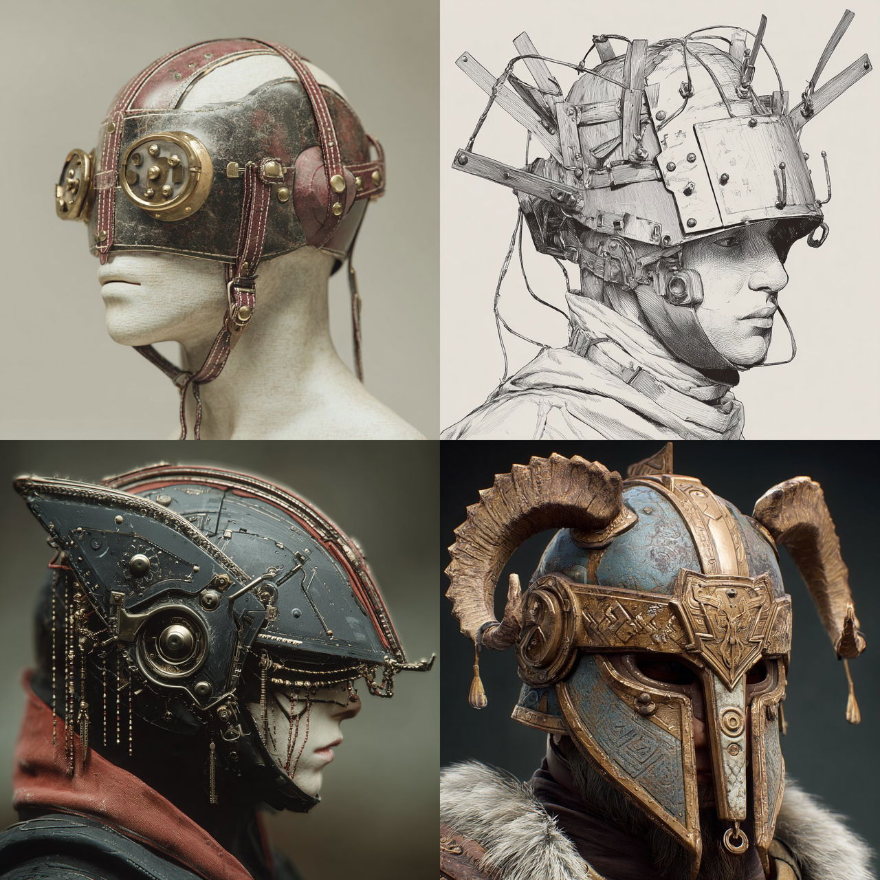Headgear style, Midjourney V7, render 1 of 4
