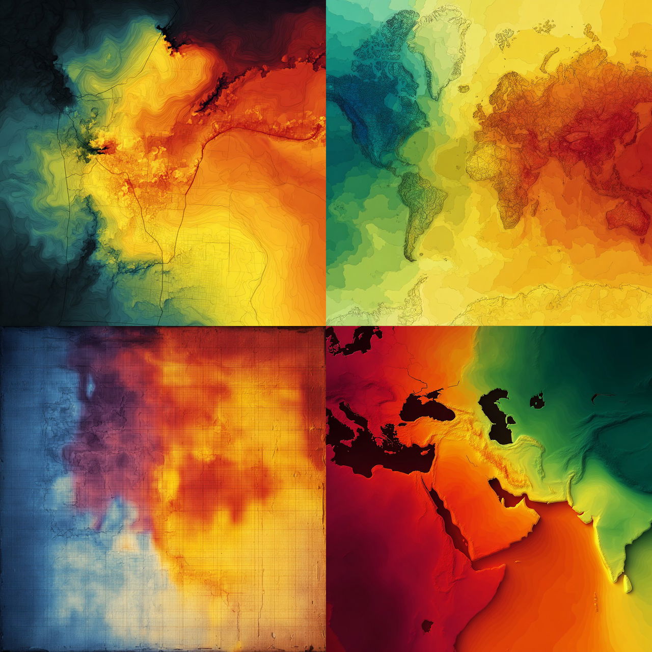 Heat map style, Midjourney V7, render 1 of 4