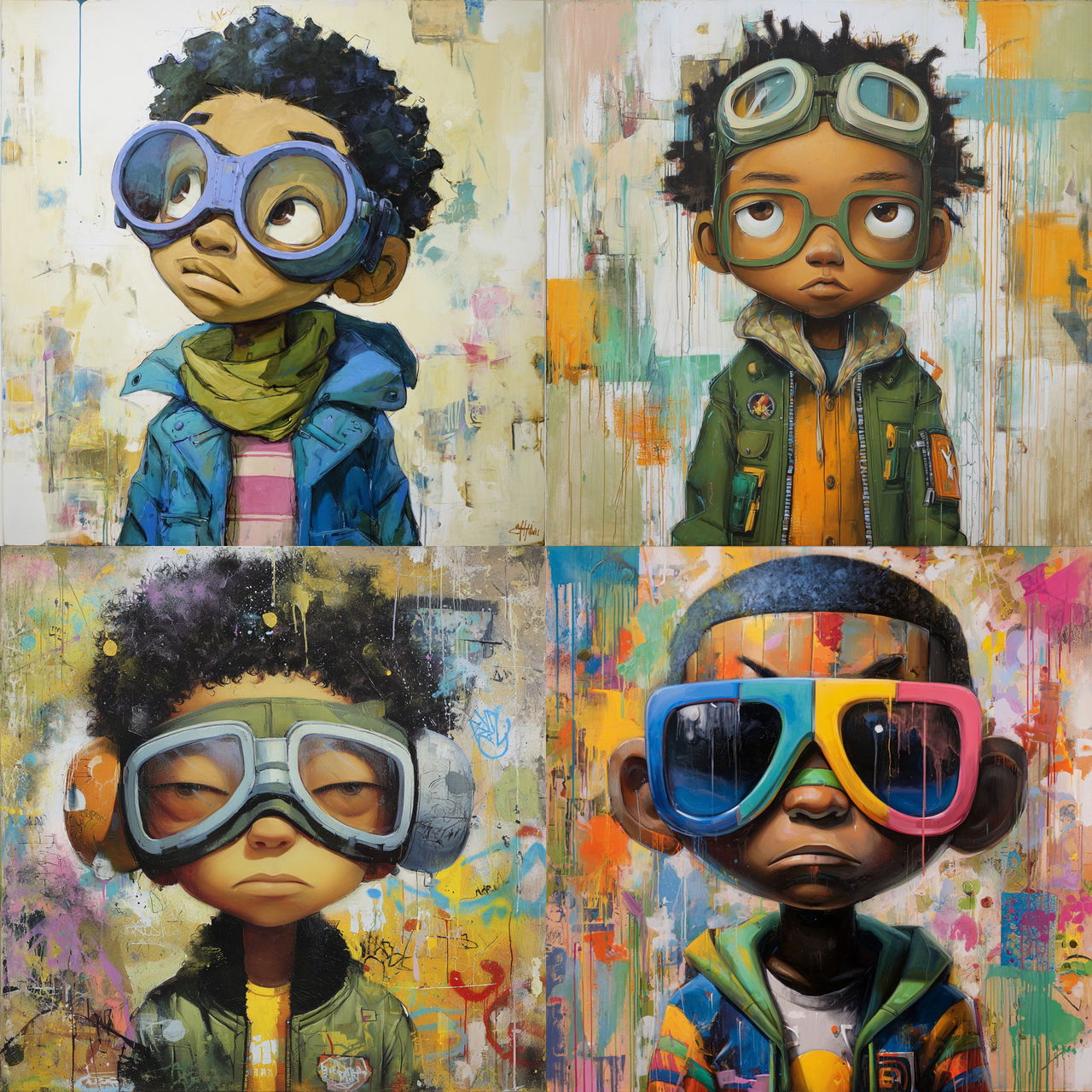 Hebru Brantley style, Midjourney V7, render 1 of 4