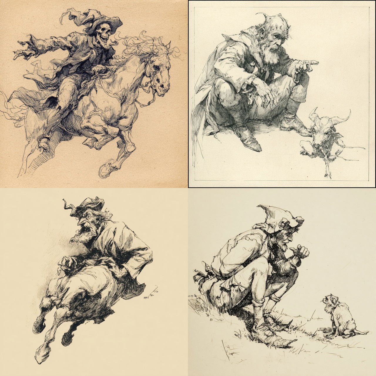 Heinrich Kley style, Midjourney V7, render 1 of 4