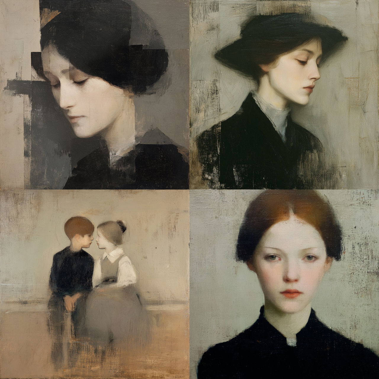 Helene Schjerfbeck style, Midjourney V7, render 1 of 4