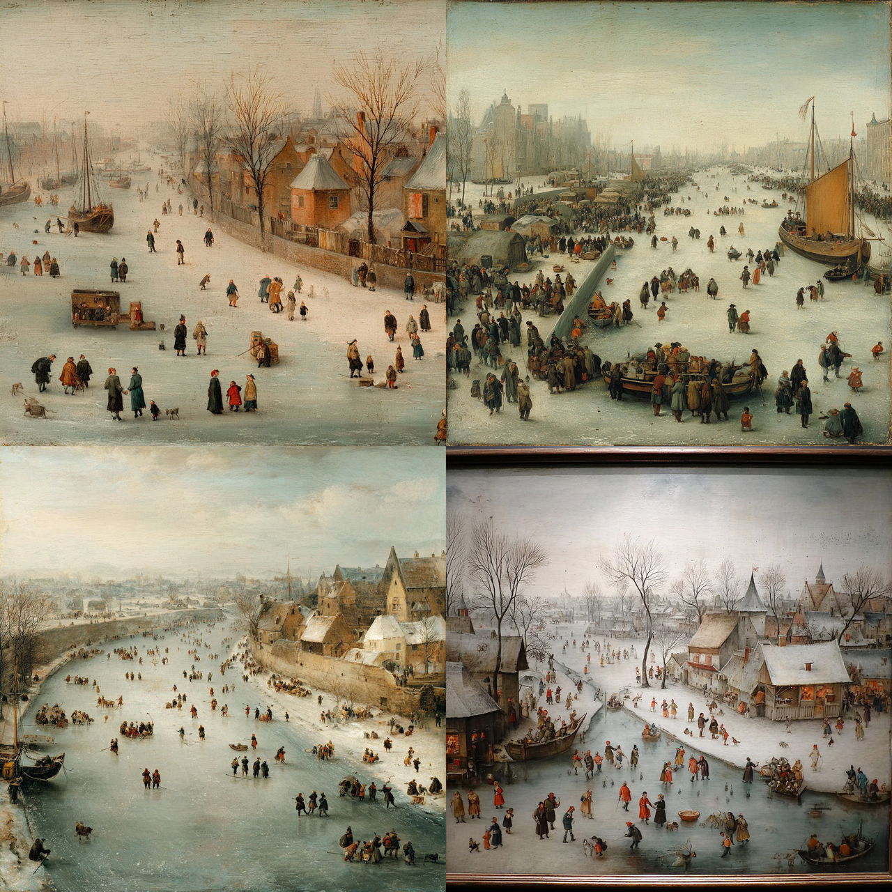 Hendrick Avercamp style, Midjourney V7, render 1 of 4