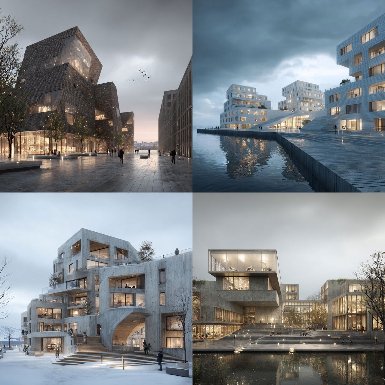 Henning Larsen style, Midjourney V7, render 1 of 4