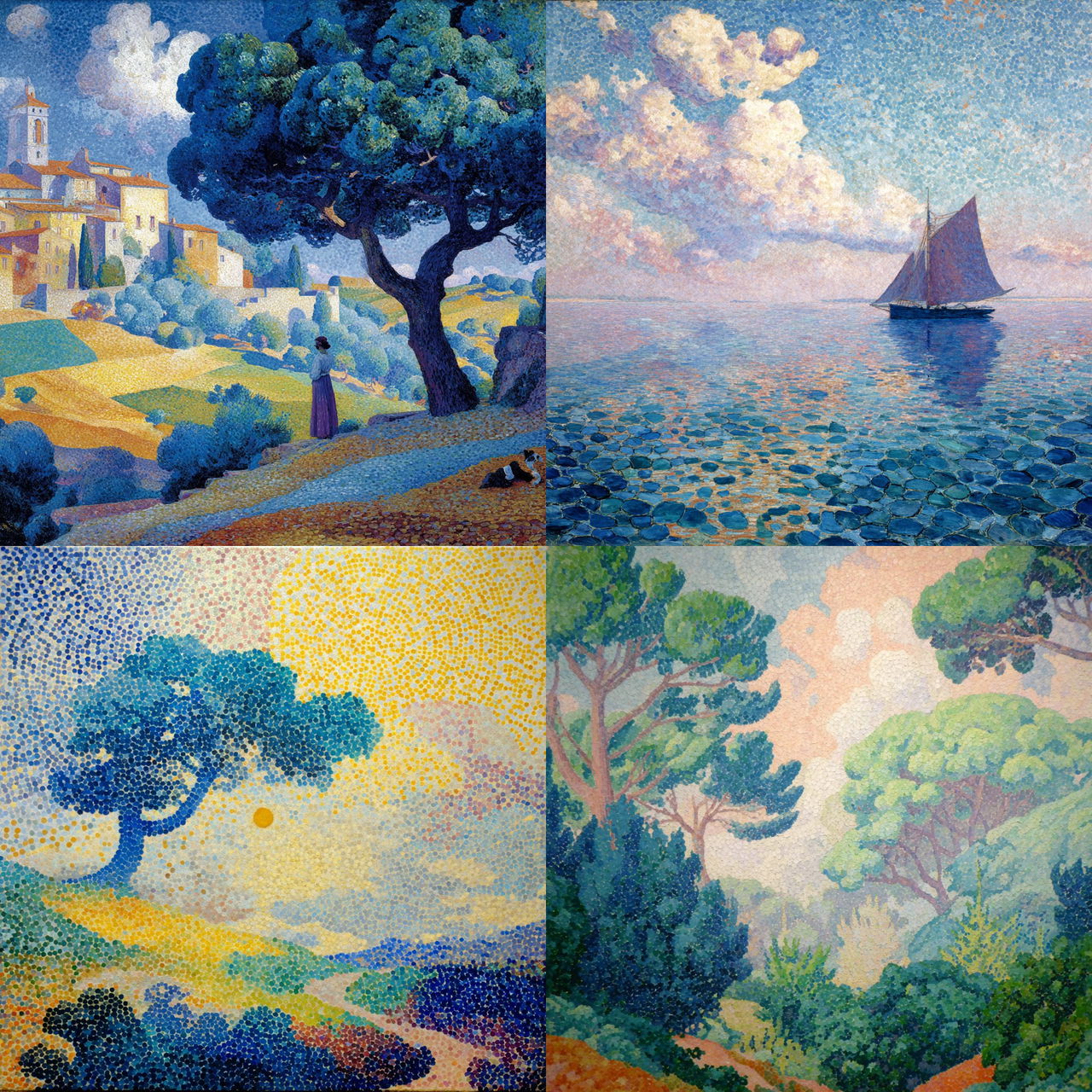 Henri-Edmond Cross style, Midjourney V7, render 1 of 4