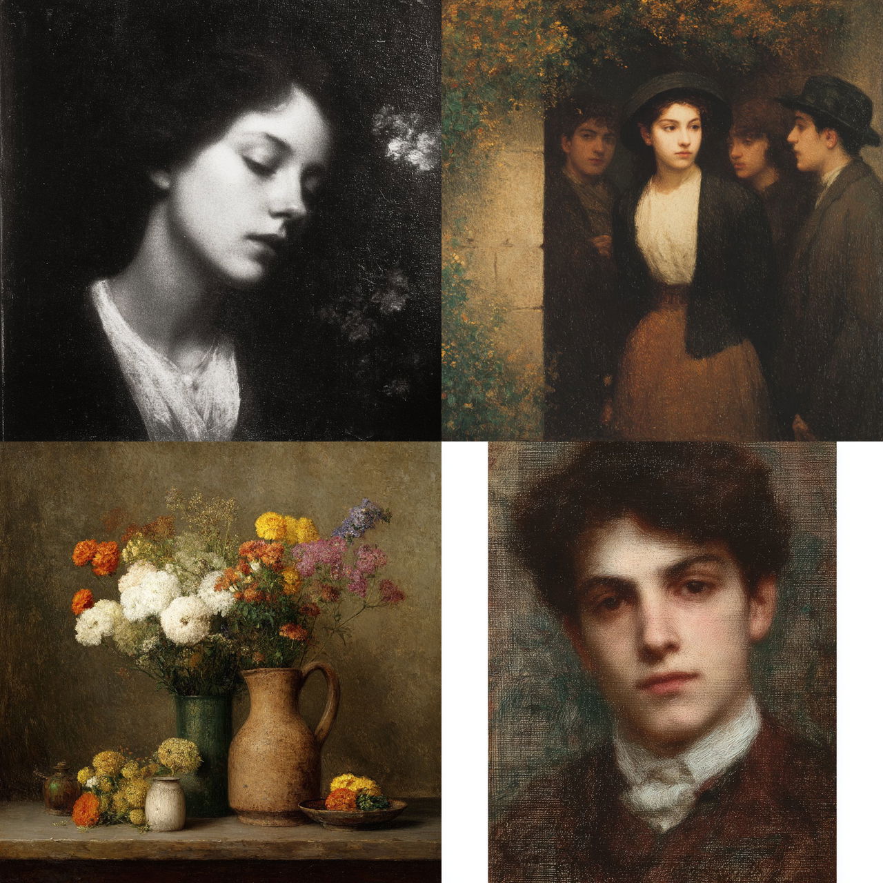 Henri Fantin-Latour style, Midjourney V7, render 1 of 4