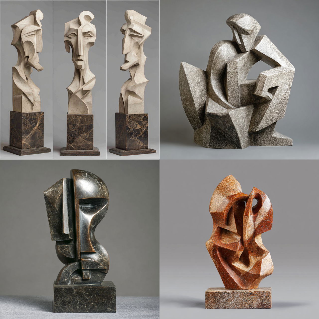 Henri Gaudier Brzeska style, Midjourney V7, render 1 of 4