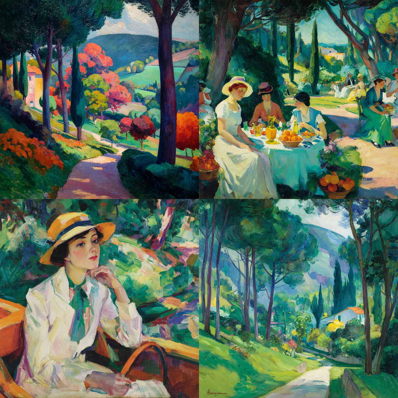 Henri Manguin style, Midjourney V7, render 1 of 4