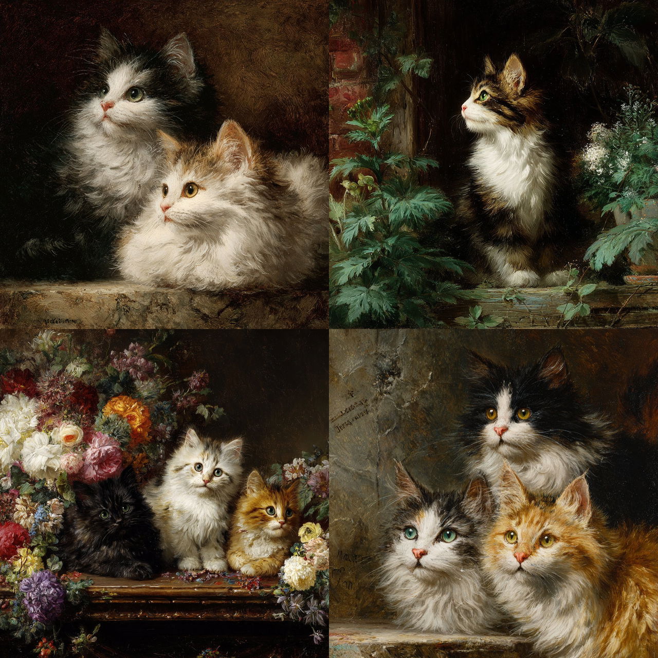 Henriette Ronner-Knip style, Midjourney V7, render 1 of 4