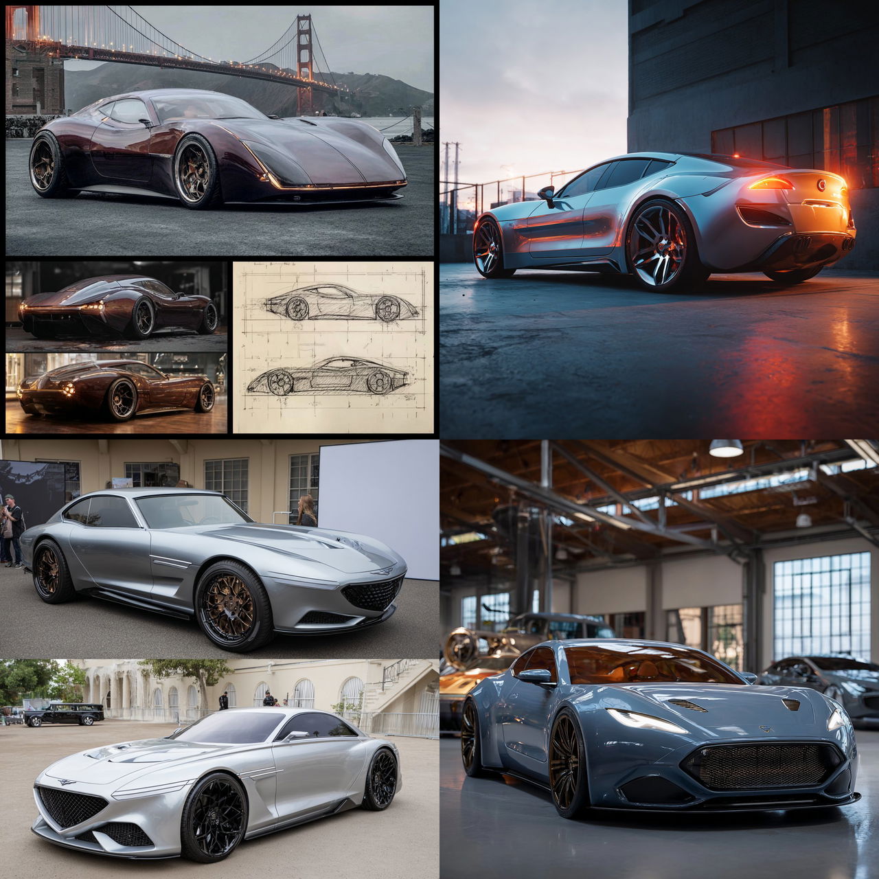 Henrik Fisker style, Midjourney V7, render 1 of 4