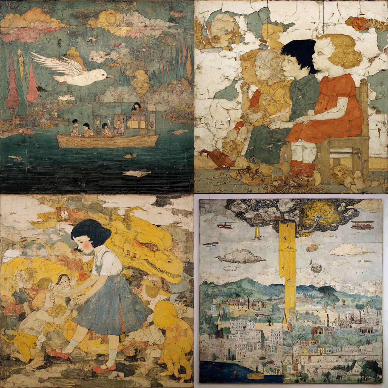 Henry Darger style, Midjourney V7, render 1 of 4
