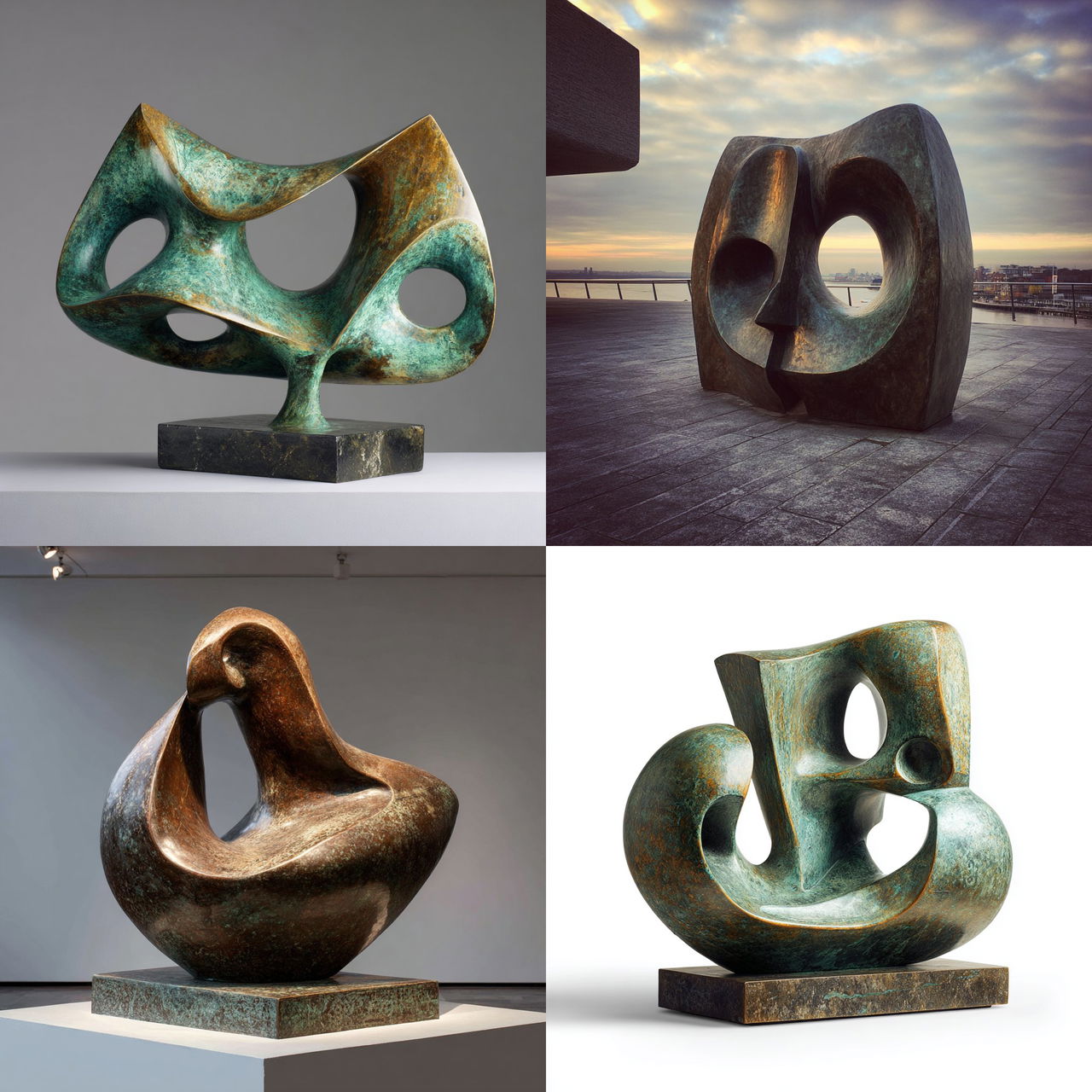 Henry Moore style, Midjourney V7, render 1 of 4