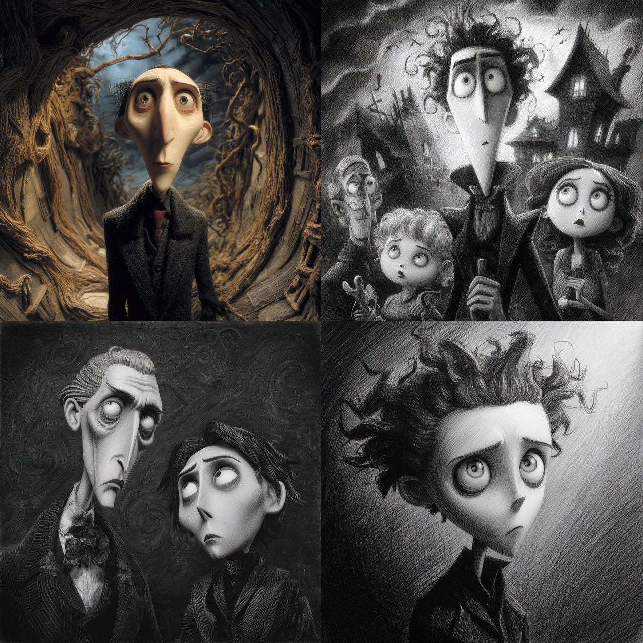 Henry Selick style, Midjourney V7, render 1 of 4