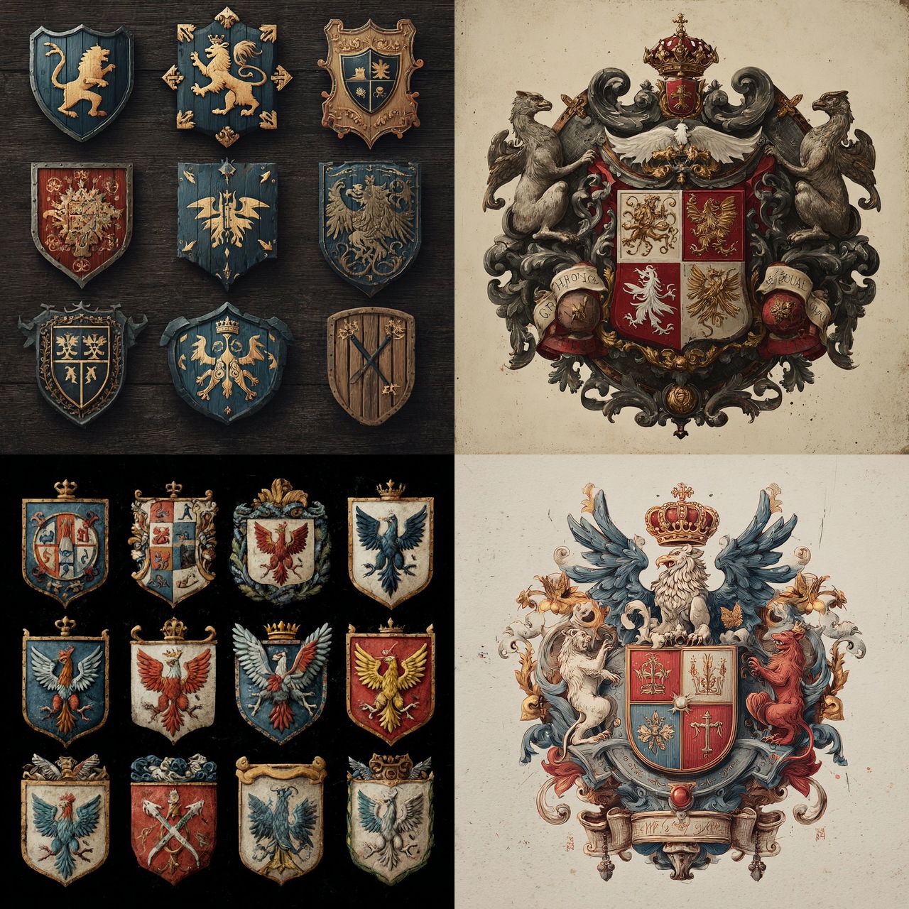 Heraldry style, Midjourney V7, render 1 of 4