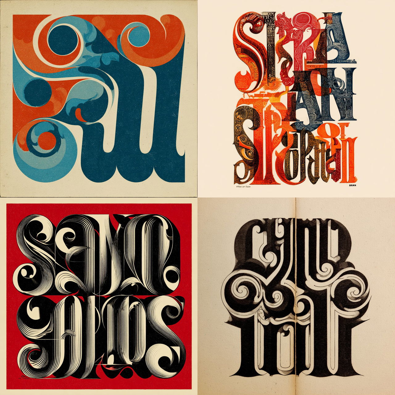 Herb Lubalin style, Midjourney V7, render 1 of 4
