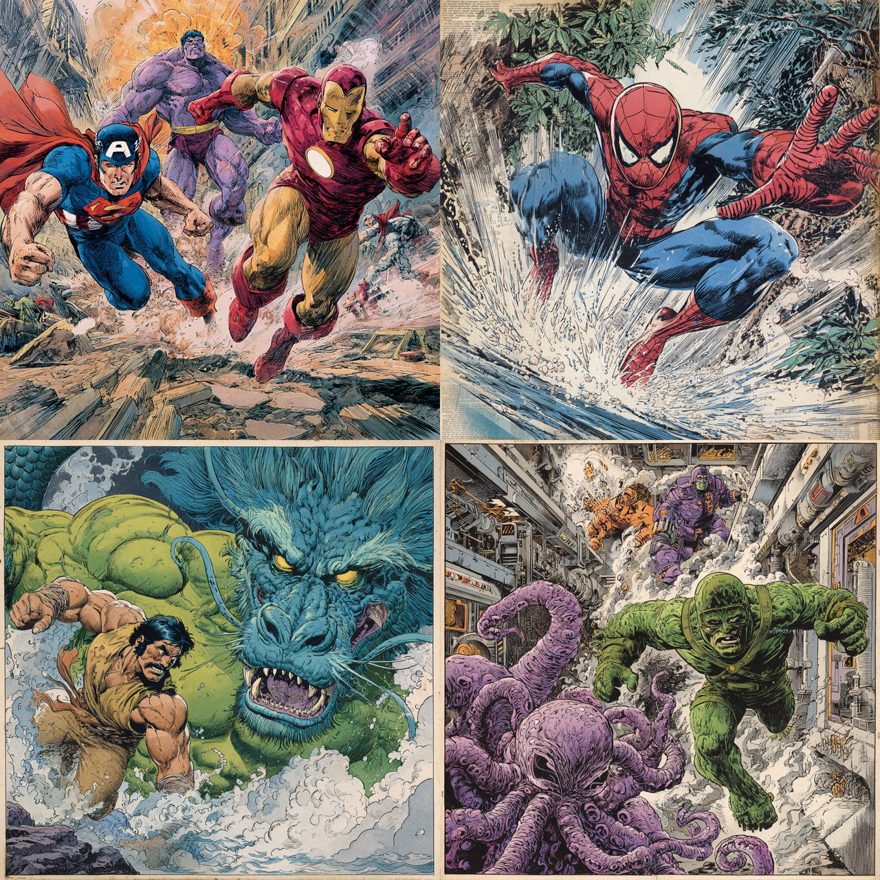 Herb Trimpe style, Midjourney V7, render 1 of 4