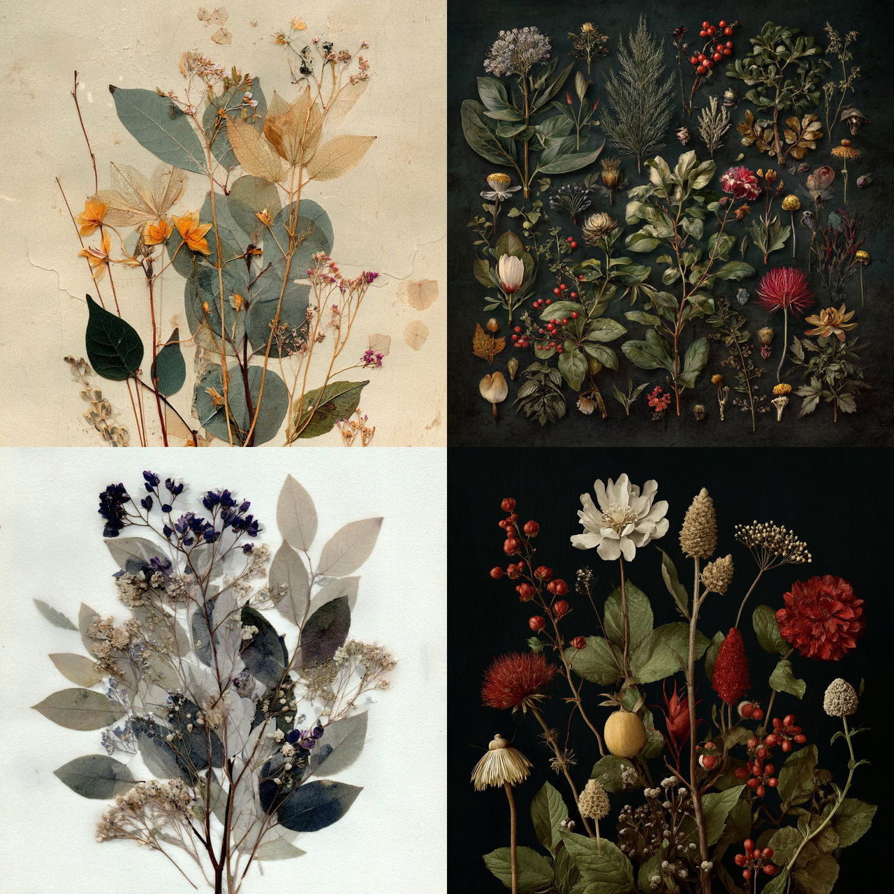 Herbarium style, Midjourney V7, render 1 of 4