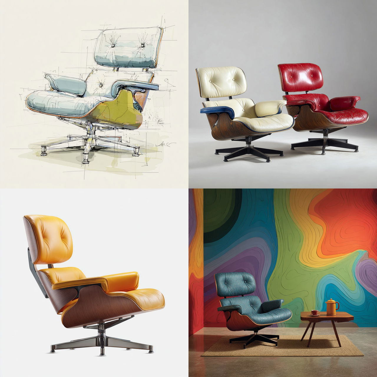 Herman Miller style, Midjourney V7, render 1 of 4